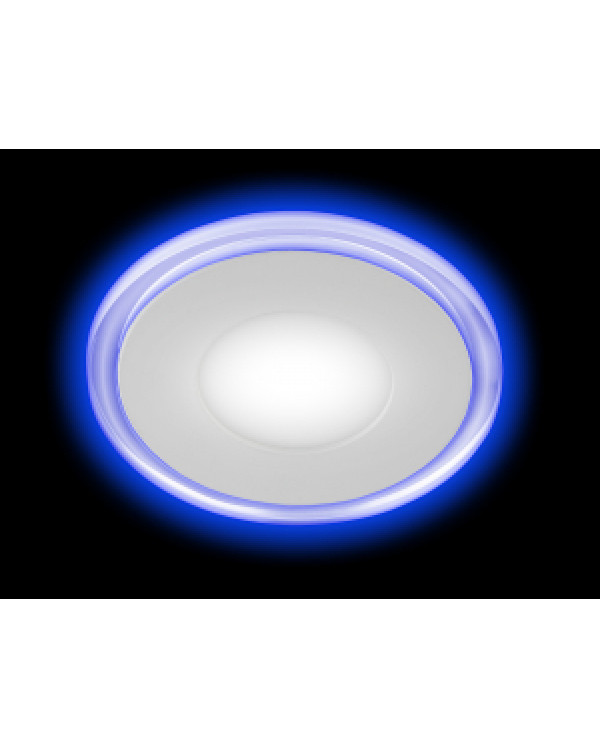 LED 3-9 BL Светильник ЭРА светодиодный круглый c cиней подсветкой LED 9W 220V 4000K (40/800), LED 3-9 BL