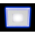 LED 4-6 BL Светильник ЭРА светодиодный квадратный c cиней подсветкой LED 6W 220V 4000K (40/960), LED 4-6 BL