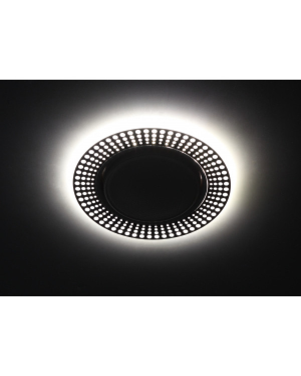 DK LD29 WH/BK Светильник ЭРА декор cо светодиодной подсветкой GX53, белый/черный (30/720), DK LD29 WH/BK