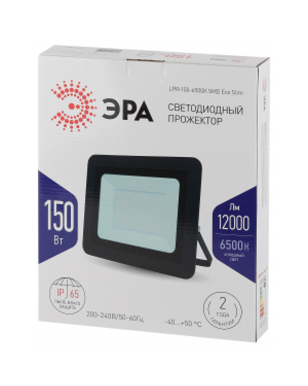 LPR-150-6500K SMD Eco Slim ЭРА Прожектор светодиодный уличный 150Вт 12000Лм 6500К 340х275х60 (5/120), LPR-150-6500K SMD Eco Slim