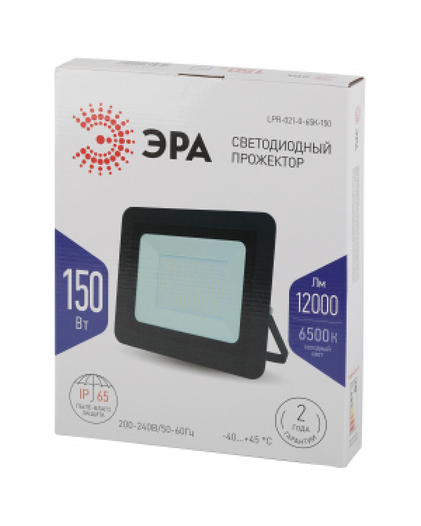 LPR-021-0-65K-150 ЭРА Прожектор светодиодный уличный 150Вт 12000Лм 6500К 330x270x47 (5/120), LPR-021-0-65K-150