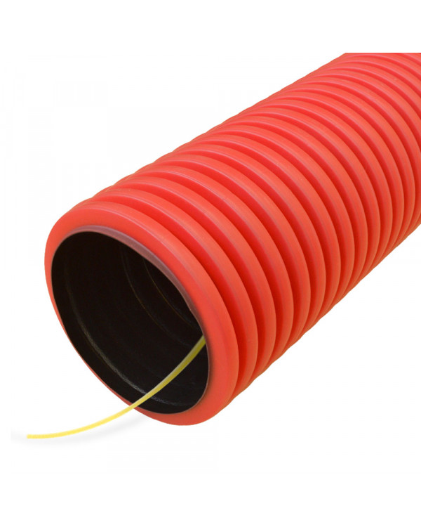 Труба гофрированная двустенная ПНД гибкая тип 750 (SN10) с/з красная д160 (50м/уп) Промрукав