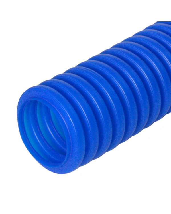 Труба гофрированная ПНД защитная для МПТ (пешель) синяя д16/10,7 (100м/5500м уп/пал) Промрукав