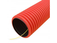 Труба гофрированная двустенная ПНД гибкая тип 750 (SN16) с/з красная д110 (50м/уп) Промрукав