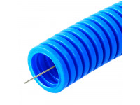 Труба гофрированная ПП тяжёлая 750 Н безгалогенная (HF) синяя с/з д25 (50м/2600м уп/пал) Промрукав