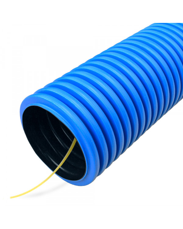 Труба гофрированная двустенная ПНД гибкая тип 450 (SN8) с/з синяя д160 (50м/уп) Промрукав