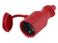 R6(R) ЭРА Розетка кабельнаяI P44 каучук c/з 16A красная (10/100/3000)