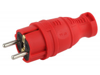 V8-RED-IP44 ЭРА Вилка каучуковая з/з прямая 16A IP44 красная (30/300/1800)