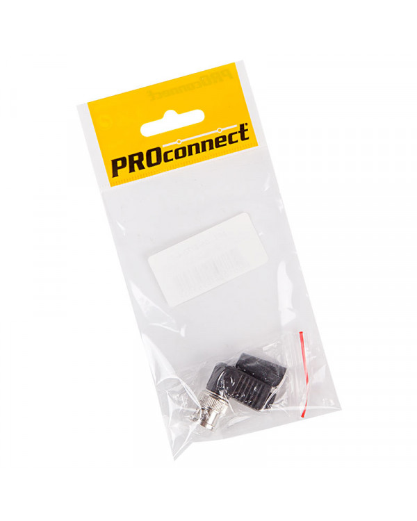 Разъем высокочастотный на кабель, штекер BNC под винт с колпачком, угловой, (1шт.) (пакет) PROconnect, 05-3072-4-7