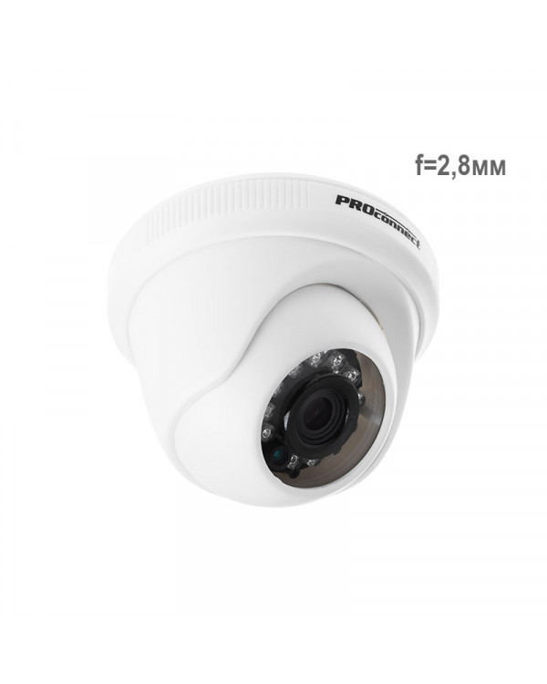 Купольная камера AHD 1.0Мп (720P), объектив 2.8 мм., ИК до 20 м. PROconnect, 45-0159