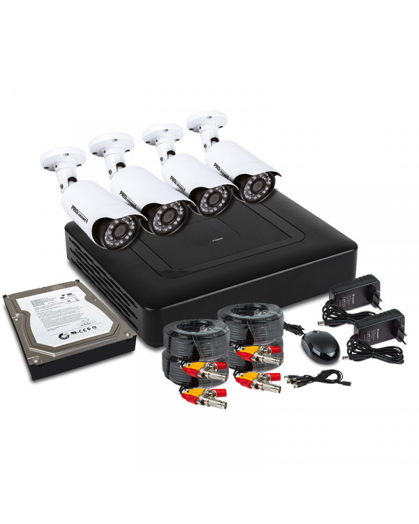 Комплект видеонаблюдения PROconnect, 4 наружные камеры AHD-M, с HDD 1Tб, 45-0411