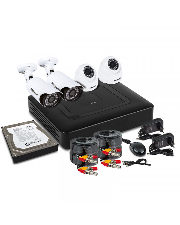 Комплект видеонаблюдения PROconnect, 2 внутренние, 2 наружные Full HD камеры, с HDD 1Tб, 45-0416