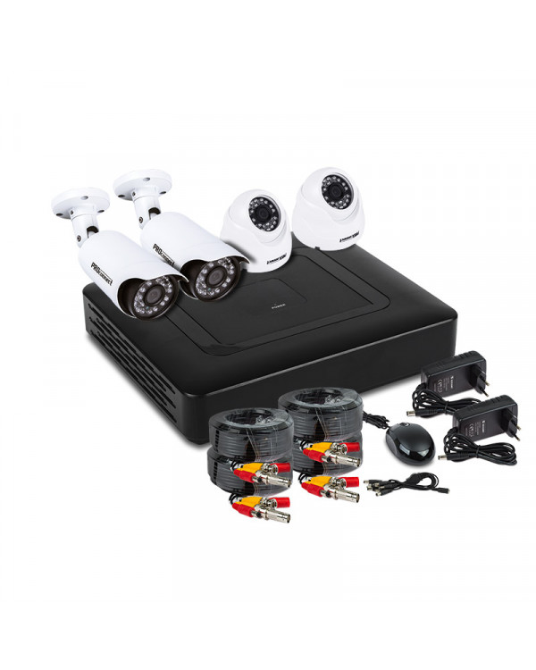 Комплект видеонаблюдения PROconnect, 2 внутренние, 2 наружные камеры AHD-M, без HDD, 45-0405