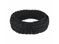 Ретро кабель витой 3х1,5 (черный) 20м