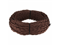 Ретро кабель витой 3х1,5 (коричневый) 20м