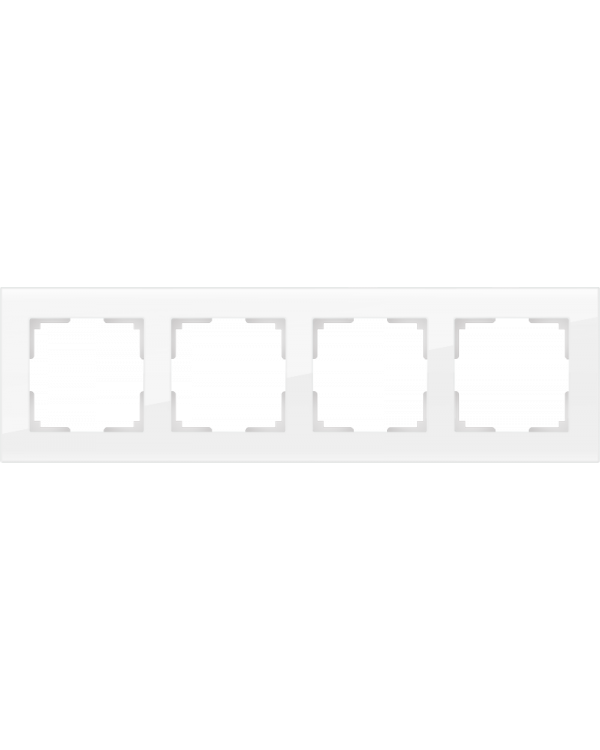 WL01-Frame-04 / Рамка на 4 поста (белый, стекло), a051194