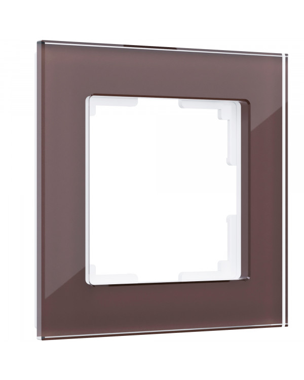 WL01-Frame-01 / Рамка на 1 пост (мокко,стекло), a031792