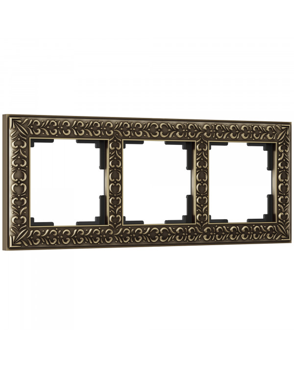WL07-Frame-03/Рамка на 3 поста (бронза), a029840